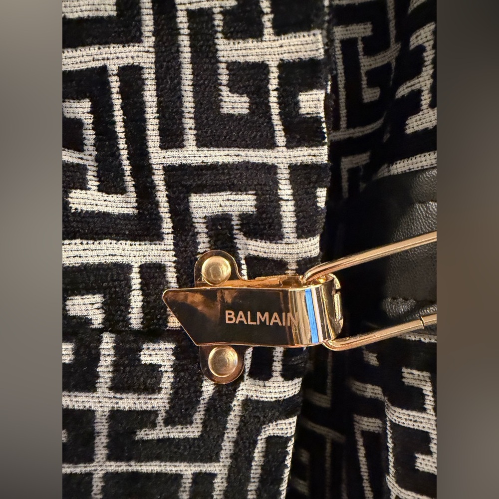 Balmain Black and White Patterned Jacket - image 3